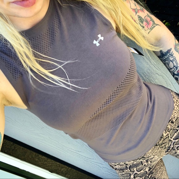 NWT Under Armour tank top seamless grey/purple ash - Picture 13 of 16